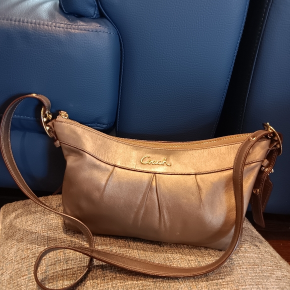 Coach Ashley Brown Leather Crossbody Bag Vintage - Picture 1 of 9